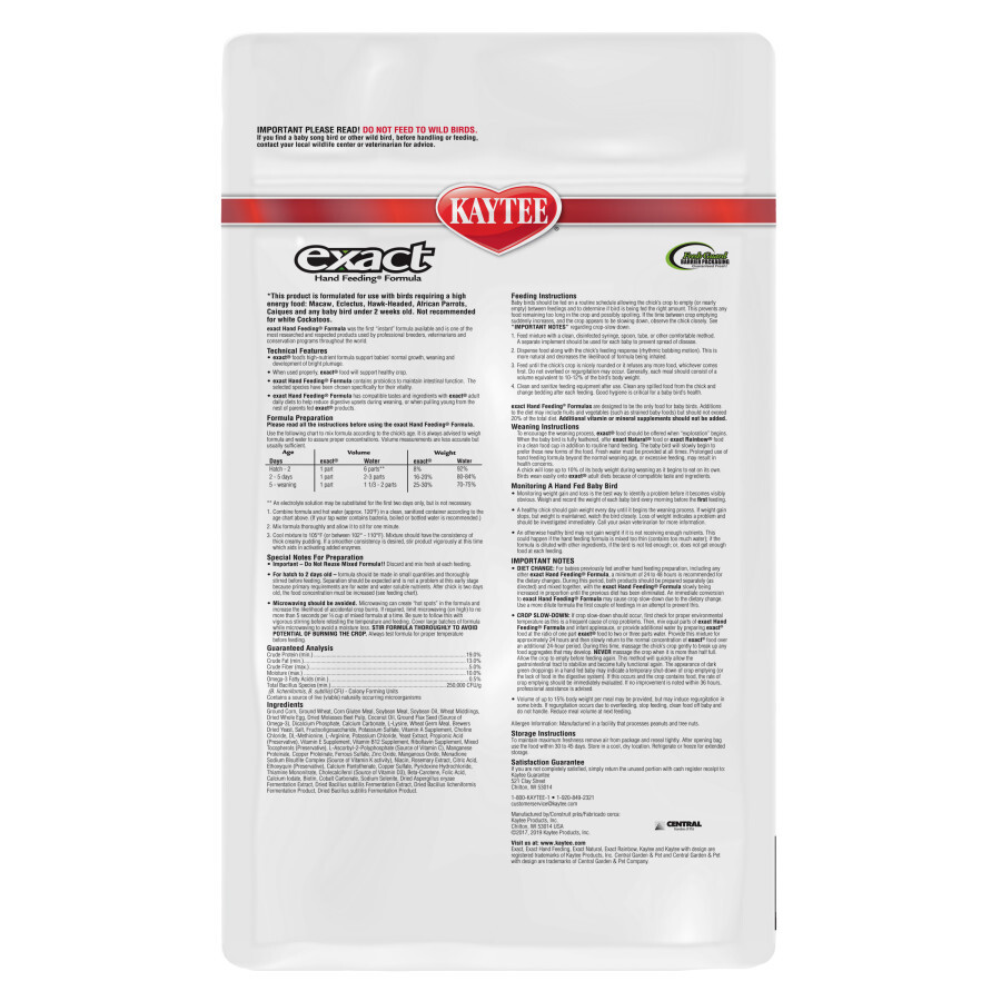 Kaytee Exact Hand Feeding Formula for Baby Macaws 5 lbs