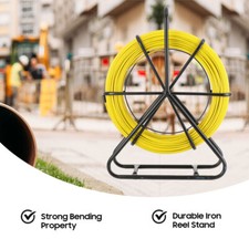 Fish Tape Puller Fiberglass 6mm 328ft Reel Wire Cable Running Duct Rodder