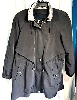 Vintage Fleet Street Black Long Coat Drawstring Waist 80s Vintage Fleet Street Black Long Coat Drawstring Waist 80s