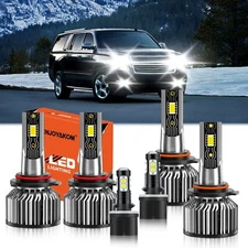 LED Headlight High Low+Fog Light Bulbs Kit For Chevrolet Suburban 1500 2000-2006