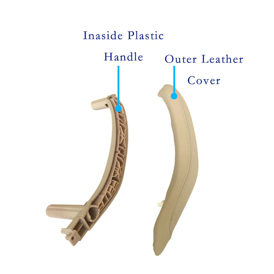 Beige Right Door Pull Handle Outer Leather Cover Trim For BMW X5 X6 F15/16 14-18 - Image 2 of 4