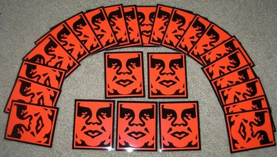 SHEPARD FAIREY Obey Giant Sticker 2.5 X 3 in RED OBEY 5-Pc from poster print