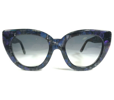 Morgenthal Frederics Sunglasses MAE COL 686 Blue Purple Thick Rim Oversized