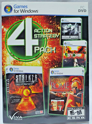 Action Strategy 4pack (STALKER+STORM+GA ROME Gold+SHADOW HARVEST) PC DVD-ROM NEW