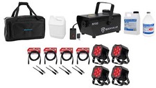  4 American DJ MOD STQ Compact LED DMX Par Wash Lights w/Remote Fogger Cables