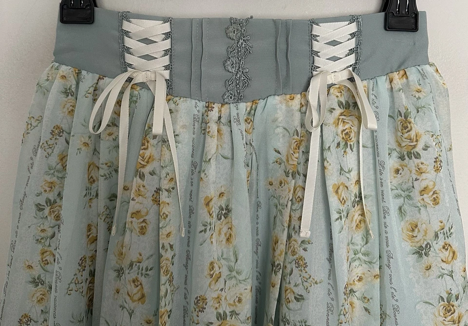 axes femme Skirt Lolita Chiffon Floral Ribbon Medium Japan - Image 3 of 4