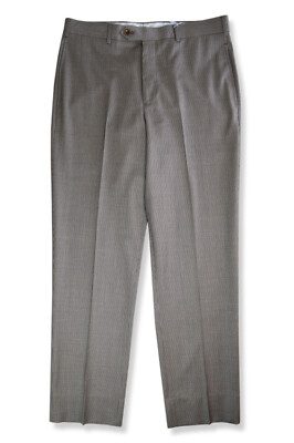 Brooks Brothers Mens Taupe Regent Fit Merino Wool Blend Pants 37W x 32L BB-829