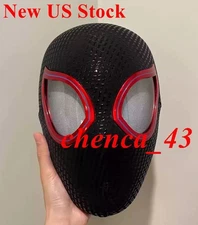 US!!! Miles Morales Spider Man Mask Moving Eyes Remote Ring Control Cosplay Prop