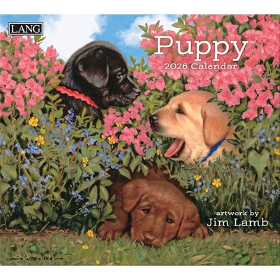 #ad Lang Puppy 2026 Wall Calendar by Jim Lamb 13.4#x27;#x27; X 12#x27;#x27; 12 Month $18.99