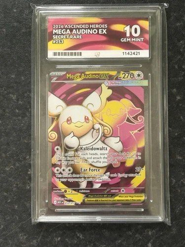 Pokémon TCG: Mega Audino ex Secret Rare — #253/217 — Ace Grading 10 Gem Mint