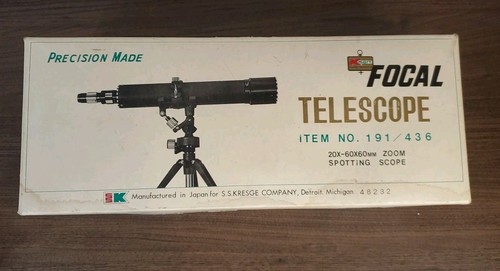 Vintage Precision Made Kmart Focal Telescope 20X60X60MM In Original Box