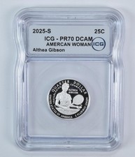 2025-S American Women Quarter Althea Gibson Silver PR70 DCAM ICG
