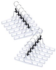 AMKUFO 20 Pack Pants-Hangers Skirt-Hangers, Plastic 20 Pack, White 
