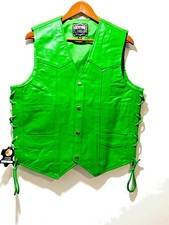 Mens Club Style Leather Motorcycle Vest   6 C...