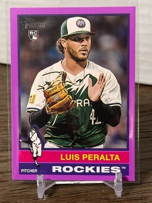 2025 Topps Heritage Luis Peralta Rockies Light Purple Border Rookie RC #176