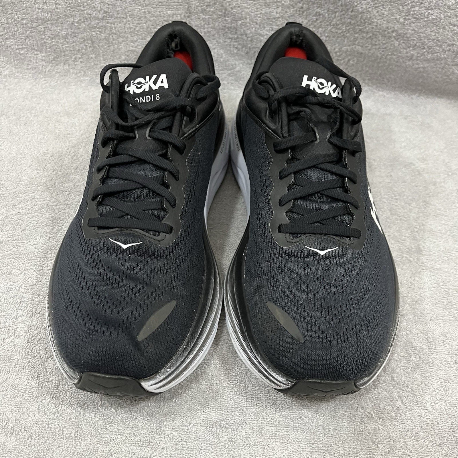 Hoka One One Bondi 8 Mens Black Running Sneaker 1123202 BWHT Sz 12.5 D thumbnail 2