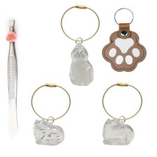 4-Piece Cat Hair Keychain  Cat Fur Memory Charm - Exclusive Pet Fur Keepsake