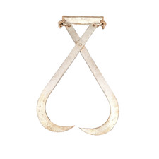 Antique Forged 12 1/2" Tall Tongs in Closed Position Ice Block Tongs Hand Tool