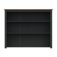 Corona Dresser Top Large Buffet Charcoal Painted Solid Wood Pine Wooden 2 Shelf