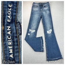 American Eagle Kick Bootcut Dress Jeans Women 2/24X30 1/2 high rise Flare