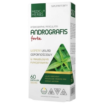 Medica Herbs Andrographis Forte 500mg Extrakt 20% Andrographolide 60 Kapseln