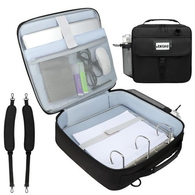 Veirdro 3 Inch D-Ring Zipper Binder Backpack for 700+ Sheets Large, Black 