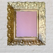 Antique Victorian Mirror Gold Gilded Fruit  Wood Frame Heavy Ornate Gesso