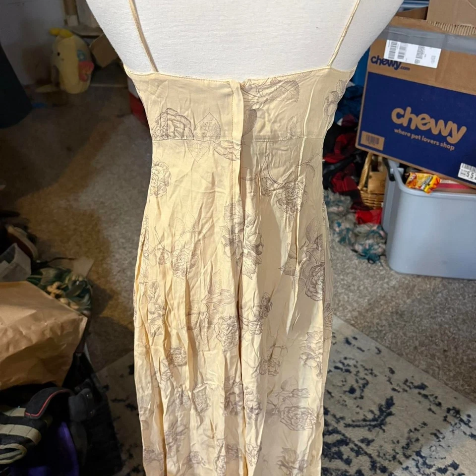 Maxi Vestido Floral Crema Marca Paralela Años 90 Vintage Talla 2 Foto 3 de 4