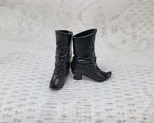 Anna Frozen Disney Princess Black High Heel Boots Barbie Size