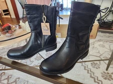 Sofft Sharnell Waterproof Leather Side Zip Mid Calf Winter Boot Black NIB 10$185