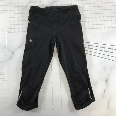 Athleta Girl Mädchen Leggings Größe 14 Schwarz 3/4 Capri Mit Taschen
