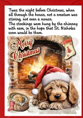 Cockapoo Hund/Gekritzel (4''x 6'') Weihnachtskarte (innen leer) Design von Starprint
