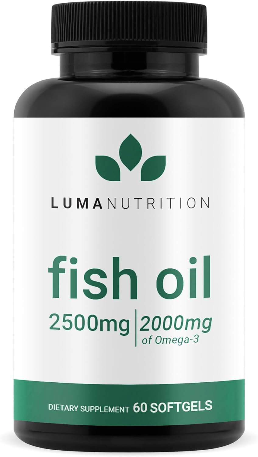 Omega 3 Fish Oil Supplement - Extra Strength 2500Mg - 2000Mg EPA & DHA - Brain a