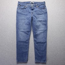 Levis Boyfriend Jeans Womens 31 Blue Denim Mid Rise Relaxed Fit Straight Leg