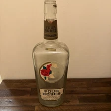 VTG 1960's Four Roses One Gallon Blended Whiskey 19" Glass Bottle No Lid