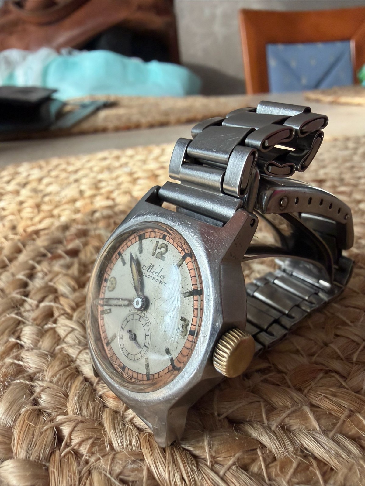 Vintage Mido Multifort Automatic Bumper 28mm Military 1940s Watch