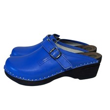 Troentorp Raphael Swedish Clogs in Bright Blue - Size EU 38