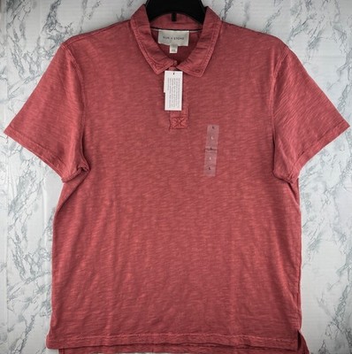 Sun + Stone Mens Large Polo Shirt  SS Core Night Flower 100% Cotton