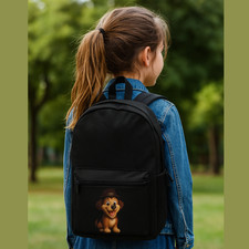   Paw-sitive Vibes Only  Kids' Backpack   Cute Cartoon Dog with Hat
