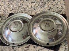 Pair Original 1953 Plymouth Mayflower 15-inch Wheel Covers Hubcaps Oem Vintage