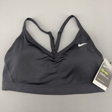 Nike Indy Dri-Fit Light Support Sports Bra Black Women's Size L NWT