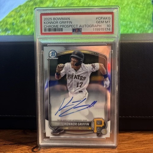 KONNOR GRIFFIN Rookie Auto 2025 Bowman Chrome Prospect #CPA-KG (AU,RC) - psa 10