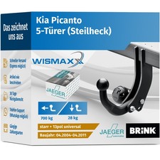 ANHÄNGERKUPPLUNG für Kia Picanto 04-11 starr BRINK +13pol E-Satz ABE