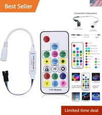 WS2812B WS2811 RF Remote LED Controller - 200 Color Modes for RGB Strips