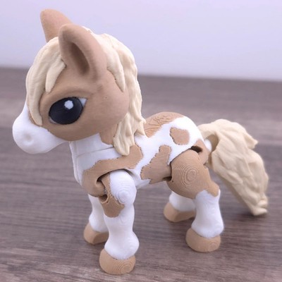 Tiny Pony Horse   3D Printed Articulated Flexi Fidget Desk Pet