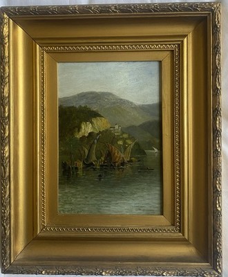 H G Thornton Öl auf Karton ''Italienische Seenszene'' datiert 1905, 39cm über 32cm