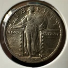 1924 25c Twenty Five Cents Standing Liberty 90% Silver Quarter Dollar AU Nice!!