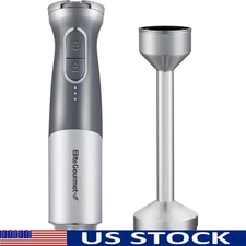 Cordless Hand Blender Rechargeable Variable Speed Stainless Steel Easy Clean New