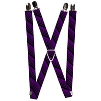 `Suspenders - 1.0`` - Diagonal Stripes Black/Purple` (Us Import) Acc Neu