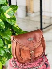 Vintage Saddle Bag Genuine Prime Leather Brown Messenger Shoulder Big Capacity